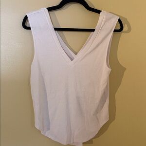 Chaser White V-Neck Sleeveless Tank